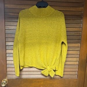 JohnPaulRichard Yellow Cowl Neck Sweater with Knot